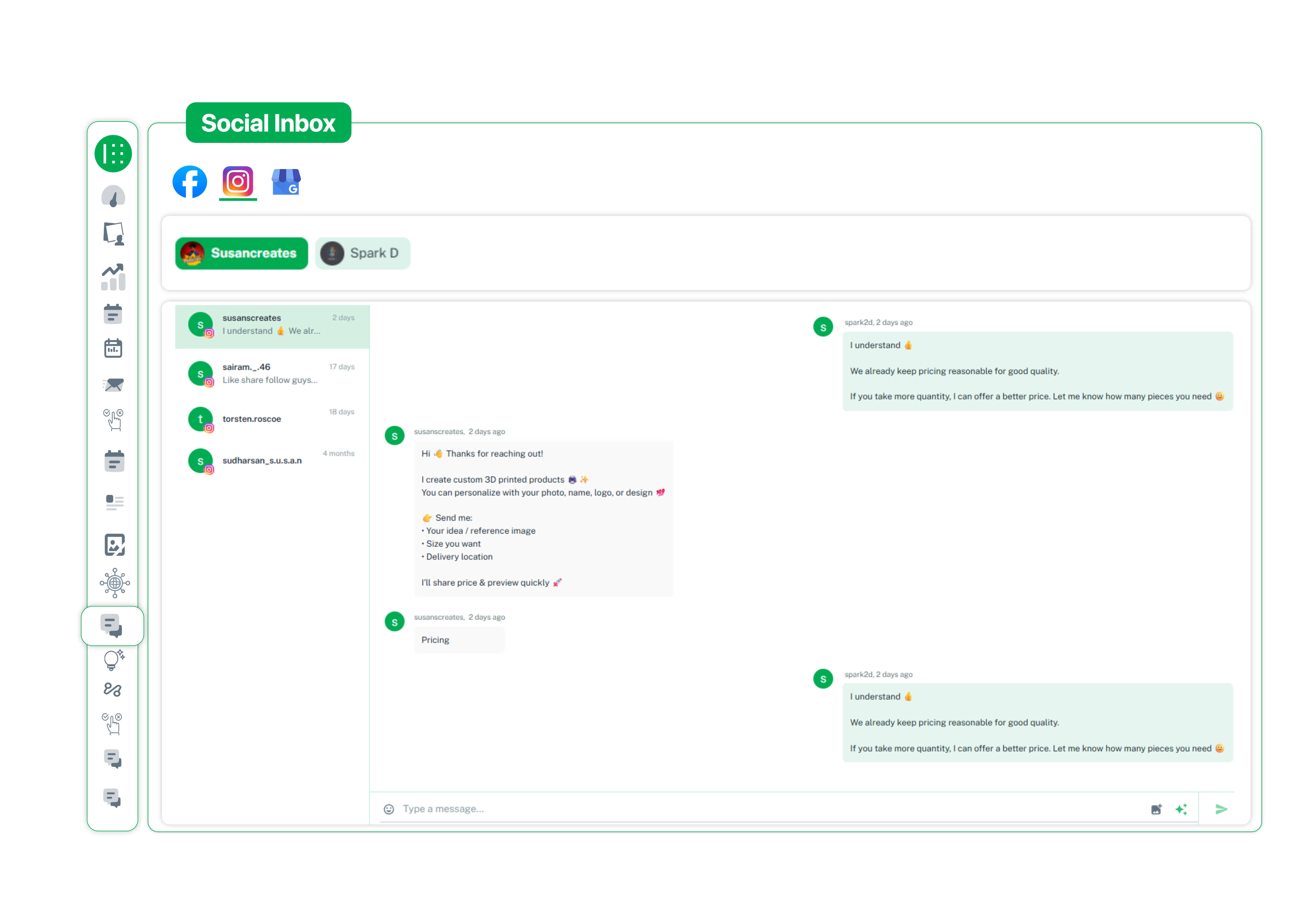 Manage Multiple Social Media Accounts from One Inbox Unified inbox with multiple social accounts tabs for easy switching between profiles